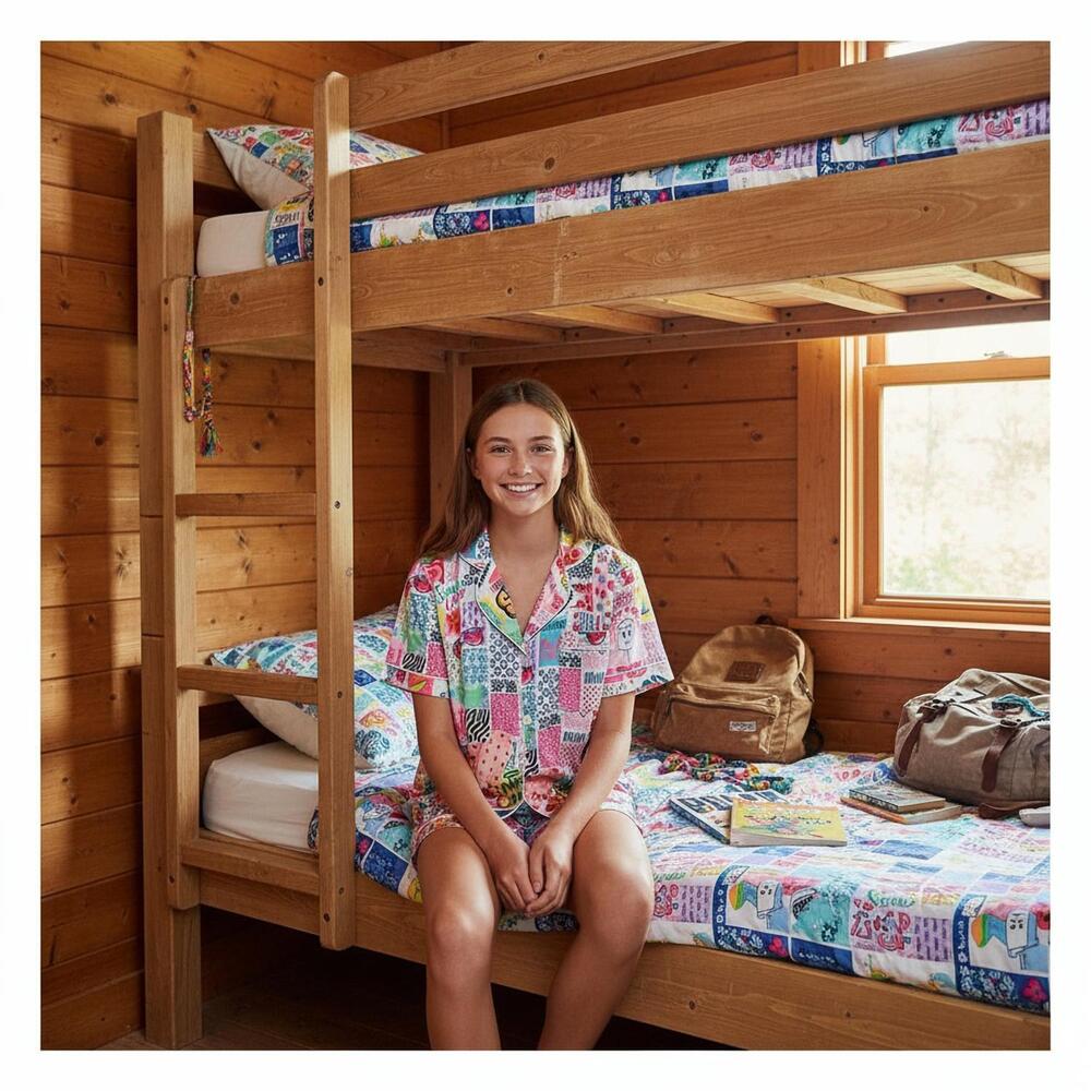 NEW TWEENSTYLE summer camp silk lounge set in pattern